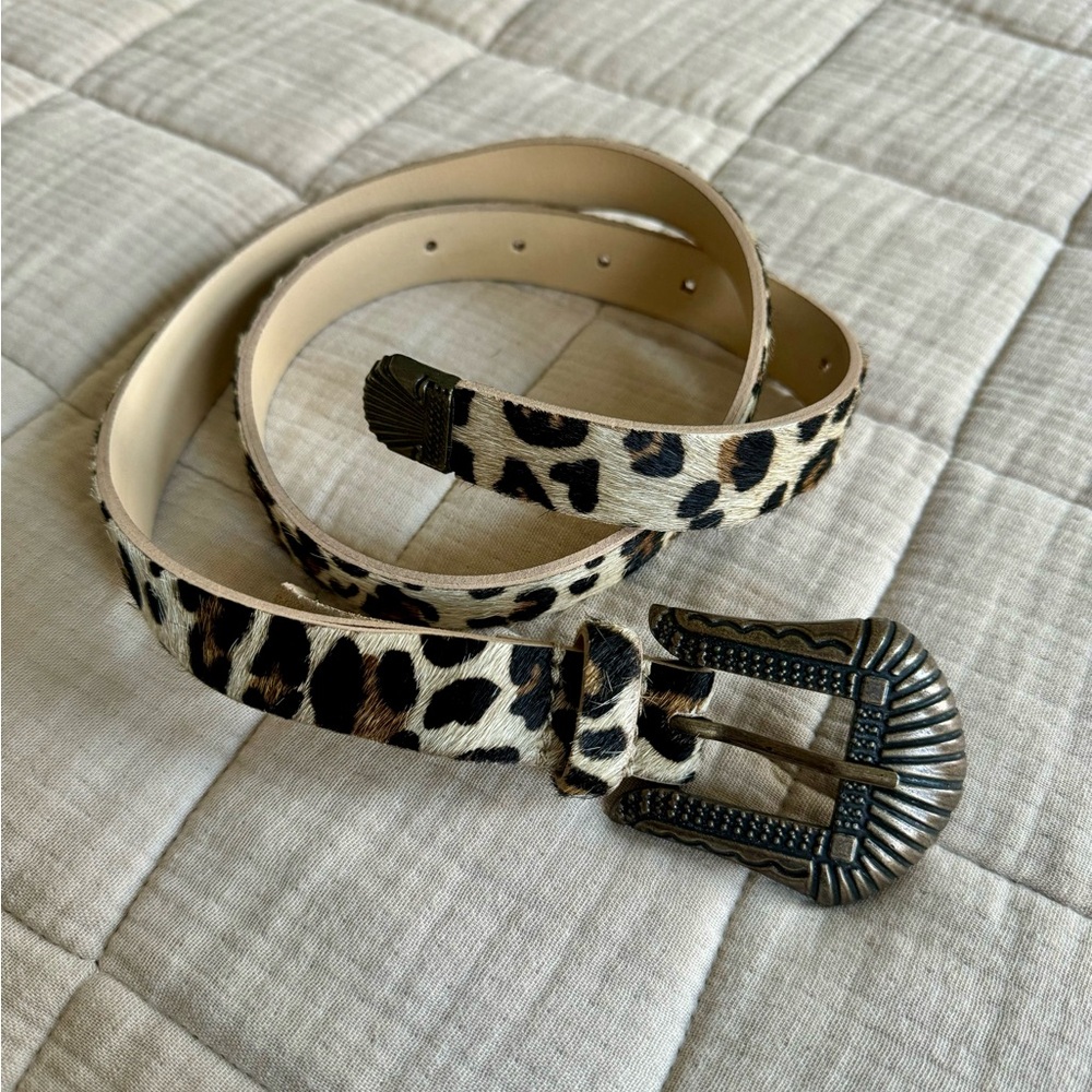 Free People Wild Side Leopard Belt XS/S